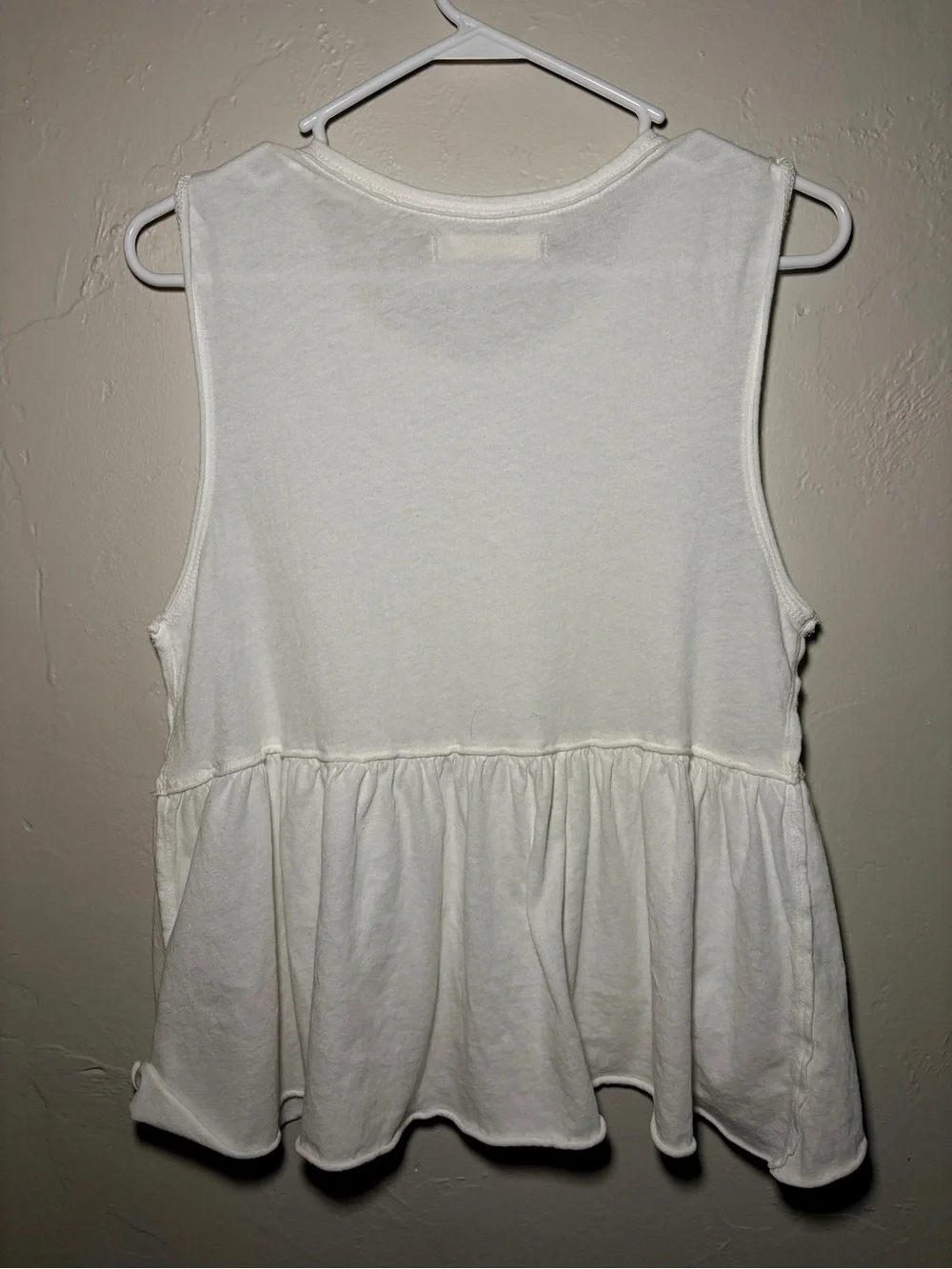Free People We The Free Anytime Peplum Tank Top White Size S - Picture 2 of 5